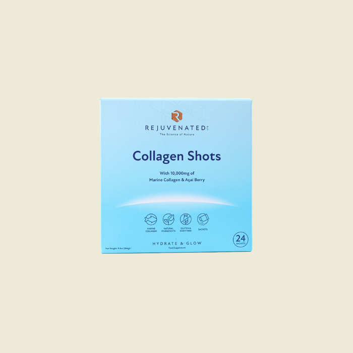 Collagen shots for beautiful skin with acai berries 10,000 mg per serving (24 individual sachets)