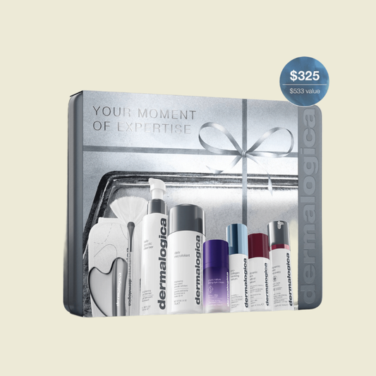 Your Moment of Expertise Dermalogica Kit (6 full-size + 2 face tools + headband)